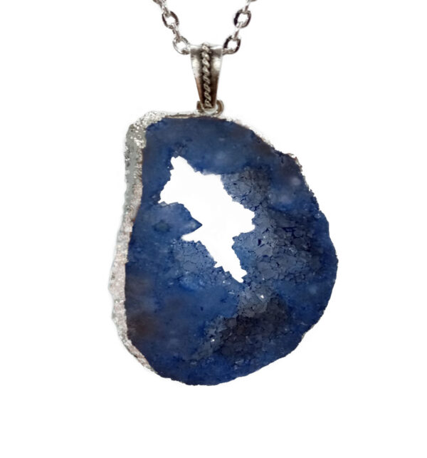 Colar com pendente Geodo Azul